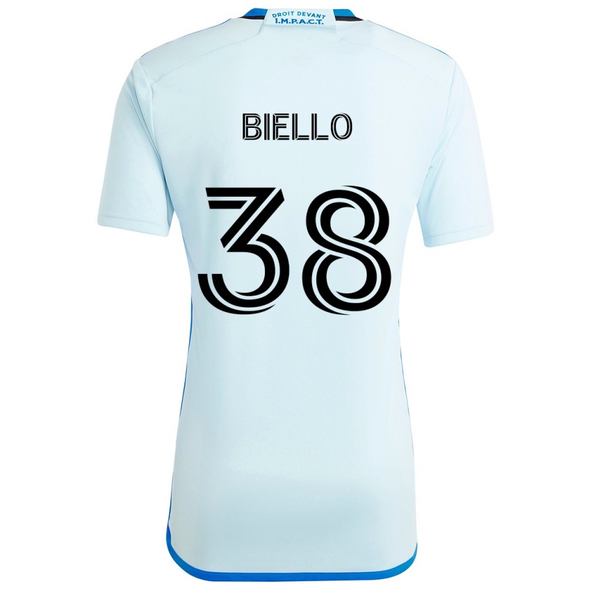 Gyermek Alessandro Biello #38 Jégkék Idegenbeli Jersey 2024/25 Mez Póló Ing