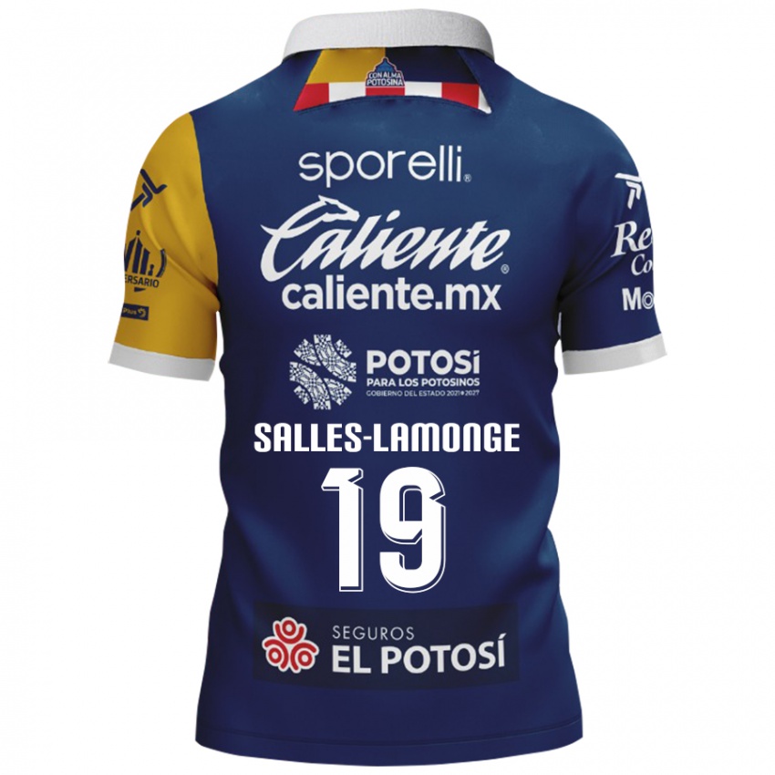 Gyermek Sébastien Salles-Lamonge #19 Kék Sárga Idegenbeli Jersey 2024/25 Mez Póló Ing