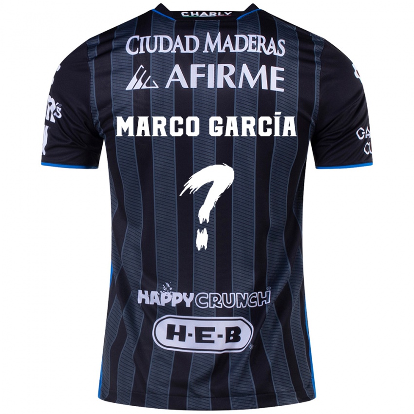 Gyermek Marco Garcia #0 Fehér Fekete Idegenbeli Jersey 2024/25 Mez Póló Ing