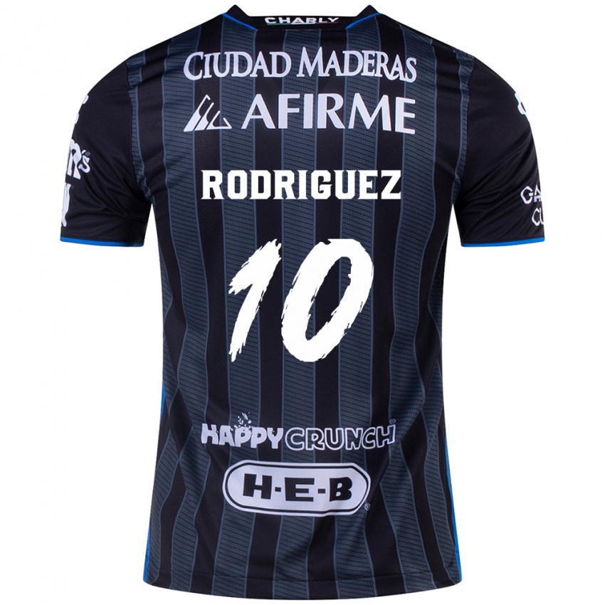 Gyermek Lucas Rodríguez #10 Fehér Fekete Idegenbeli Jersey 2024/25 Mez Póló Ing