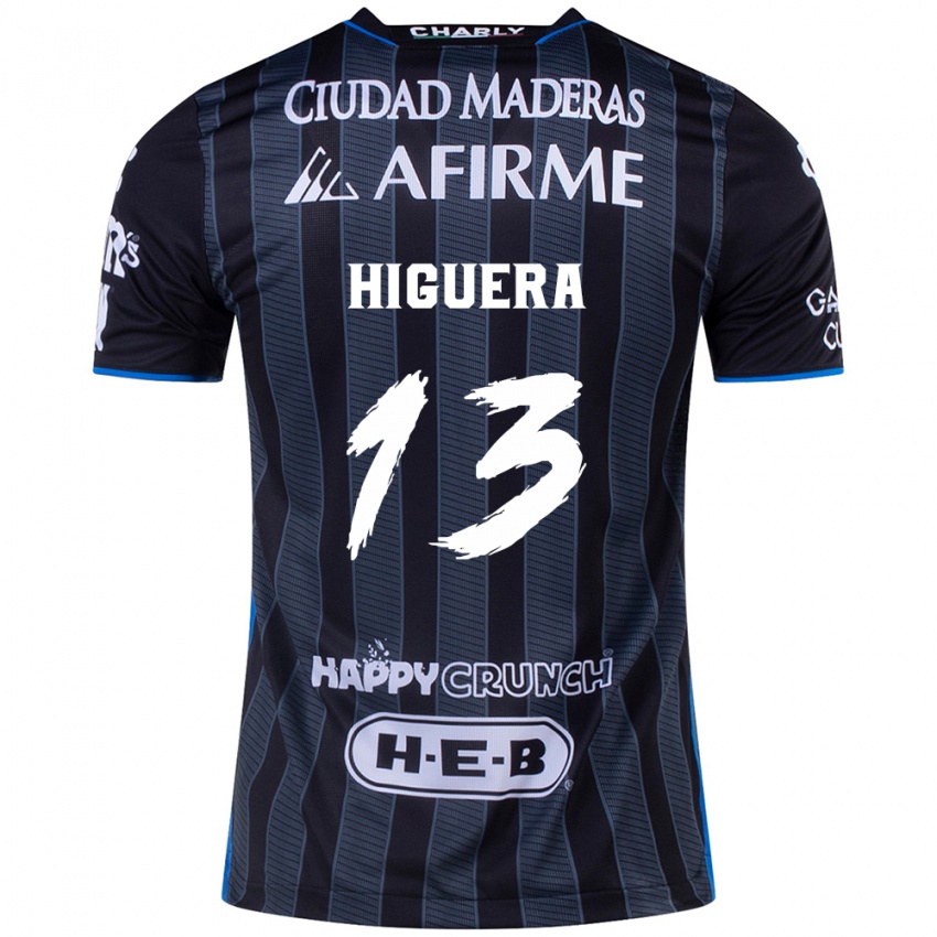 Gyermek Carlos Higuera #13 Fehér Fekete Idegenbeli Jersey 2024/25 Mez Póló Ing