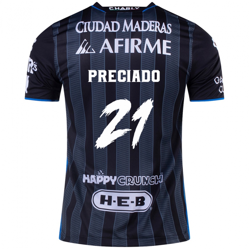 Gyermek Ayrton Preciado #21 Fehér Fekete Idegenbeli Jersey 2024/25 Mez Póló Ing