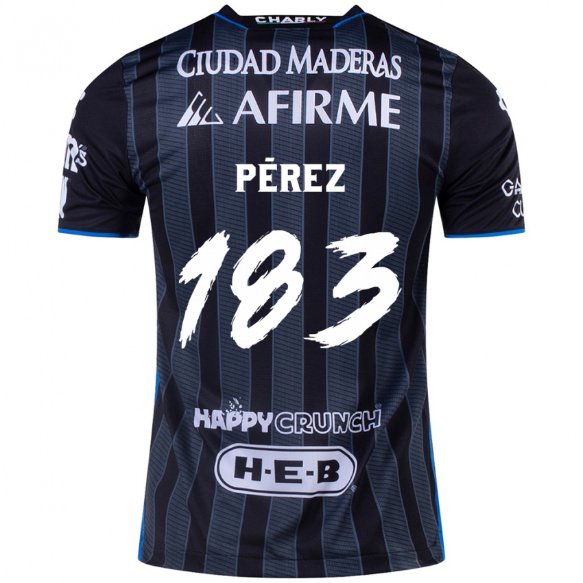 Gyermek Aldahir Pérez #183 Fehér Fekete Idegenbeli Jersey 2024/25 Mez Póló Ing