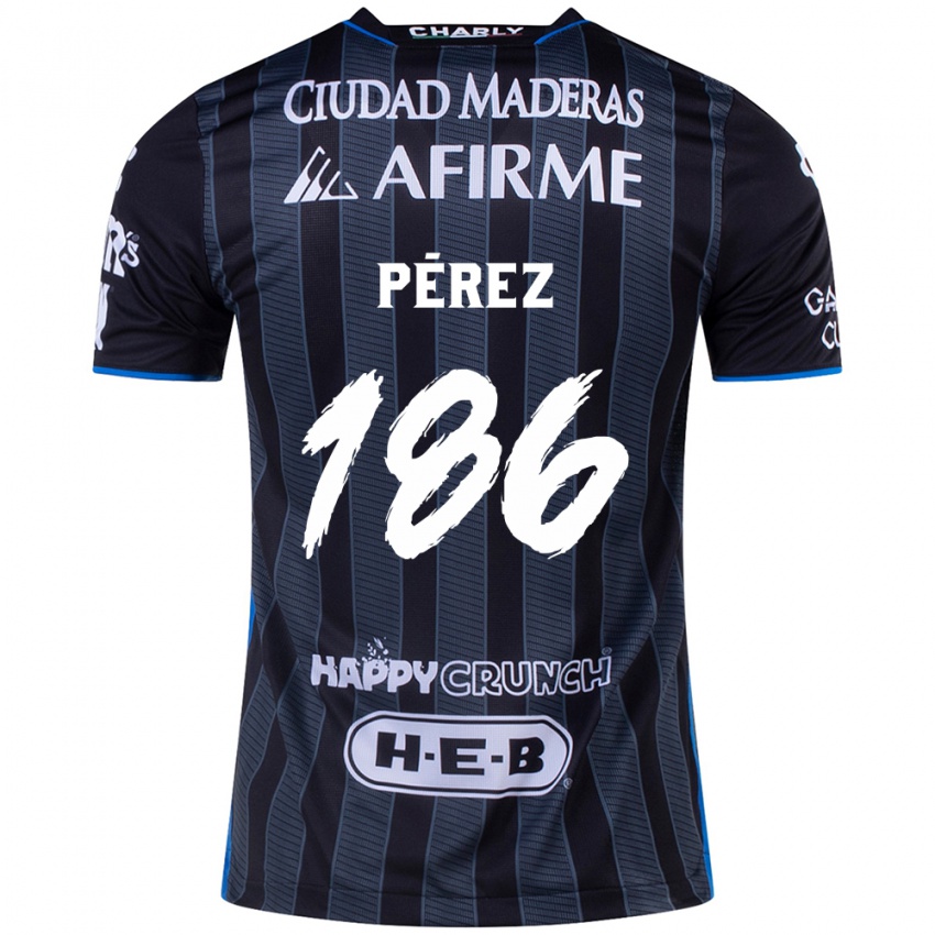 Gyermek José Pérez #186 Fehér Fekete Idegenbeli Jersey 2024/25 Mez Póló Ing