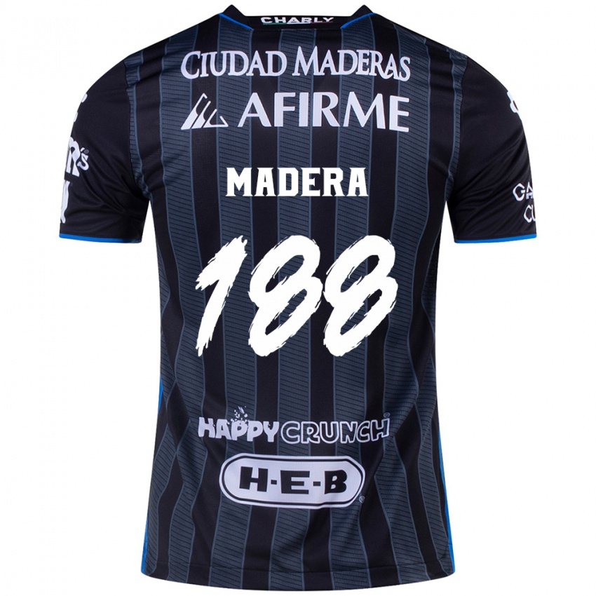 Gyermek Héctor Madera #188 Fehér Fekete Idegenbeli Jersey 2024/25 Mez Póló Ing