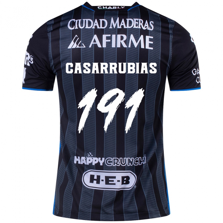 Gyermek Aaron Casarrubias #191 Fehér Fekete Idegenbeli Jersey 2024/25 Mez Póló Ing