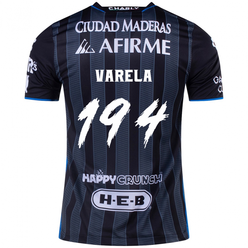 Gyermek José Varela #194 Fehér Fekete Idegenbeli Jersey 2024/25 Mez Póló Ing