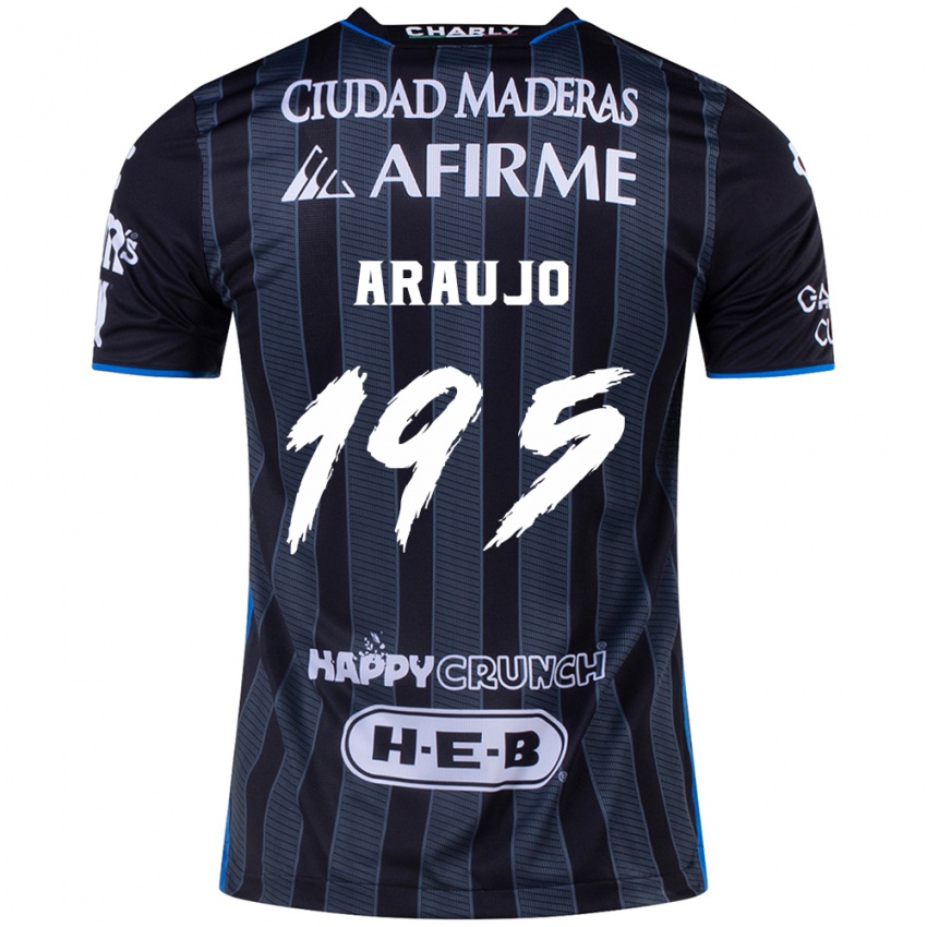 Gyermek Diego Araujo #195 Fehér Fekete Idegenbeli Jersey 2024/25 Mez Póló Ing