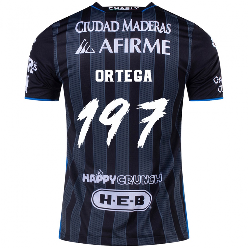 Gyermek Javier Ortega #197 Fehér Fekete Idegenbeli Jersey 2024/25 Mez Póló Ing