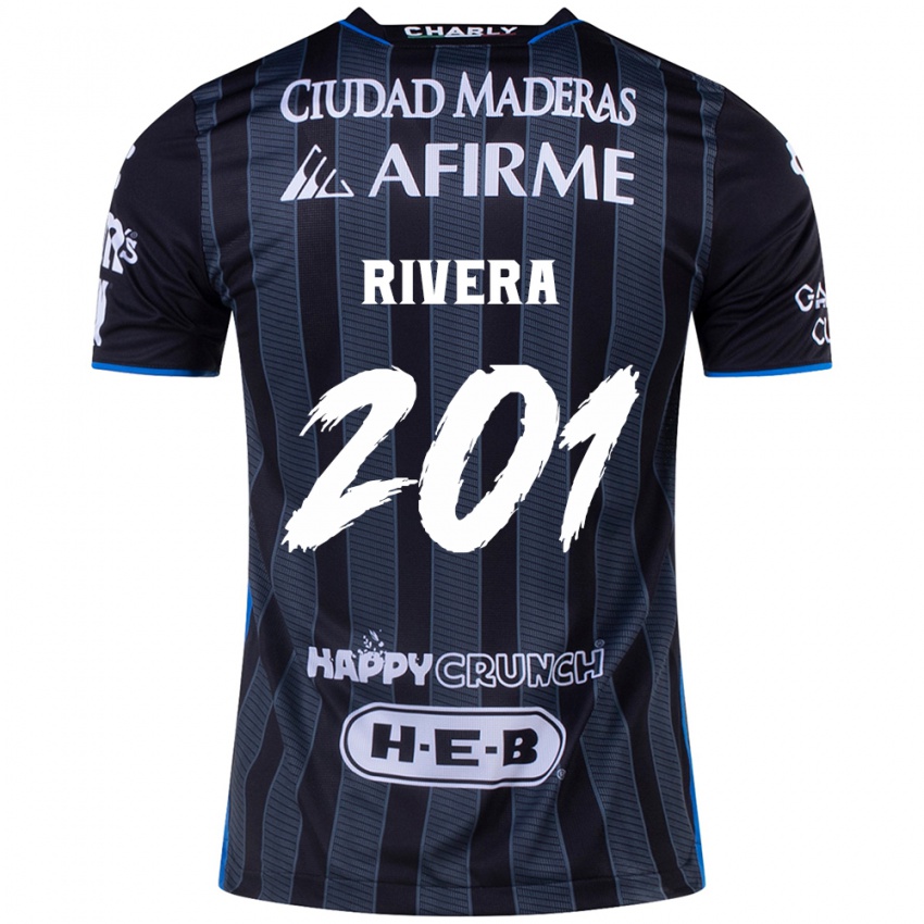 Gyermek Christian Rivera #201 Fehér Fekete Idegenbeli Jersey 2024/25 Mez Póló Ing