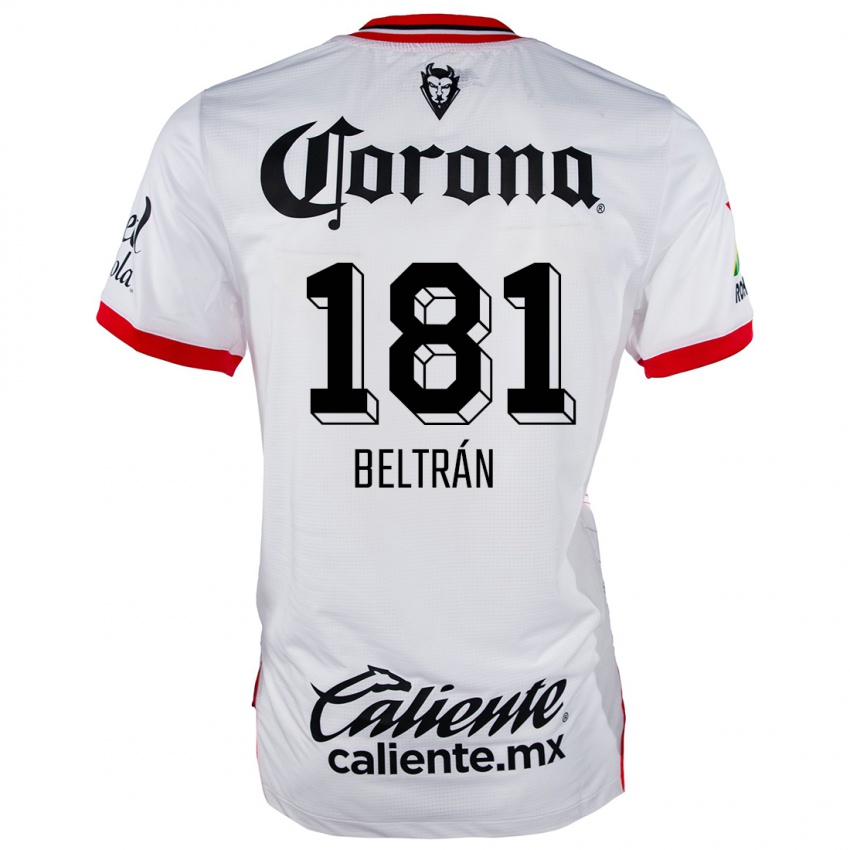 Gyermek Ronaldo Beltrán #181 Fehér Piros Idegenbeli Jersey 2024/25 Mez Póló Ing