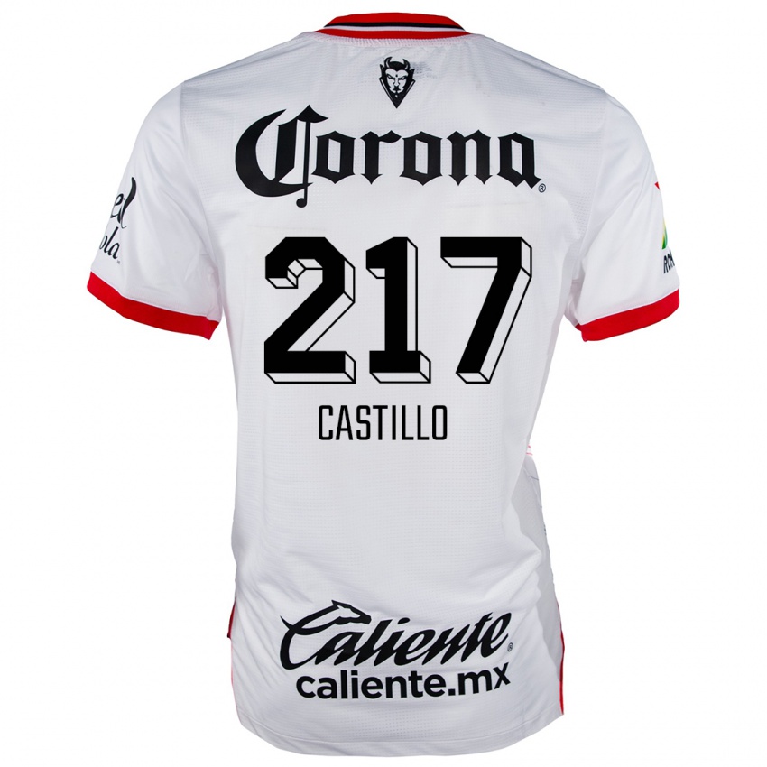 Gyermek Klever Castillo #217 Fehér Piros Idegenbeli Jersey 2024/25 Mez Póló Ing