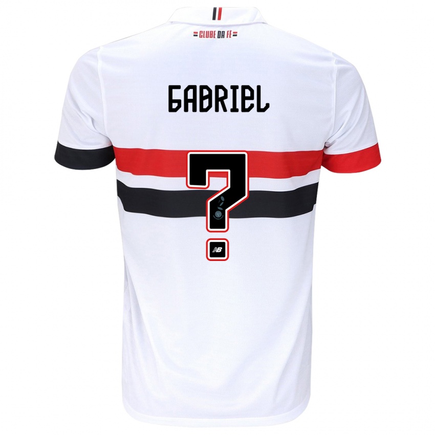 Férfi Gabriel Bruno #0 Fehér Piros Fekete Hazai Jersey 2024/25 Mez Póló Ing