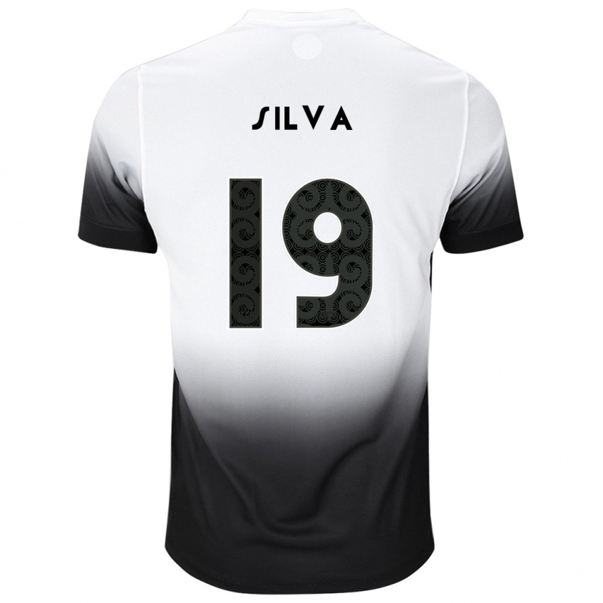 Férfi Gustavo Silva #19 Fehér Fekete Hazai Jersey 2024/25 Mez Póló Ing