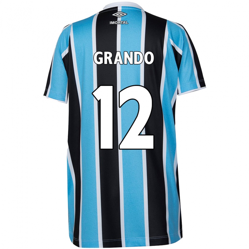 Férfi Gabriel Grando #12 Kék Fekete Fehér Hazai Jersey 2024/25 Mez Póló Ing