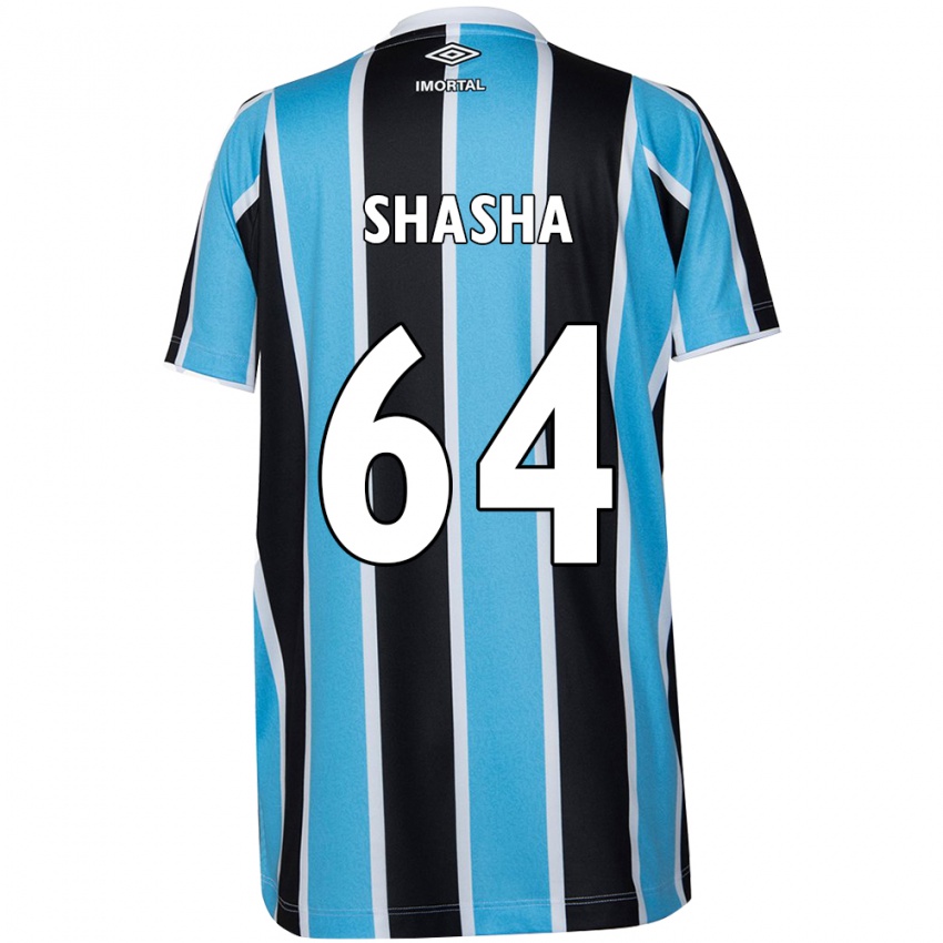 Férfi Shashá #64 Kék Fekete Fehér Hazai Jersey 2024/25 Mez Póló Ing