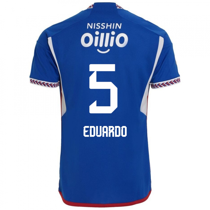 Férfi Eduardo #5 Kék Fehér Piros Hazai Jersey 2024/25 Mez Póló Ing