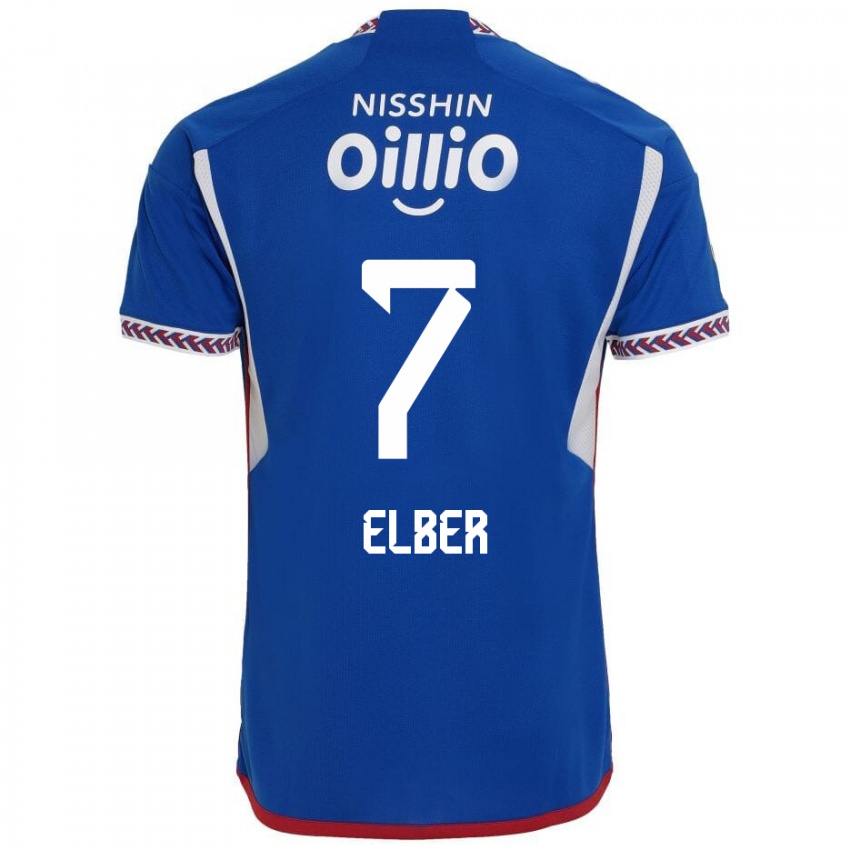 Férfi Elber #7 Kék Fehér Piros Hazai Jersey 2024/25 Mez Póló Ing