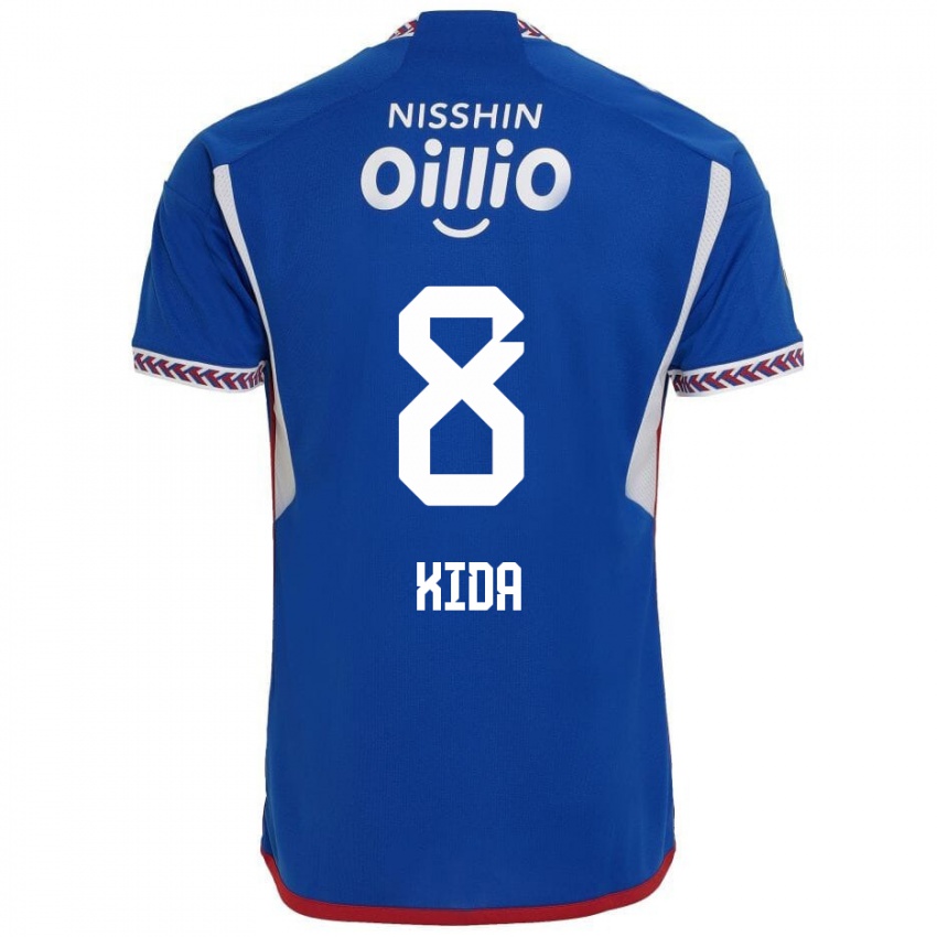 Férfi Takuya Kida #8 Kék Fehér Piros Hazai Jersey 2024/25 Mez Póló Ing