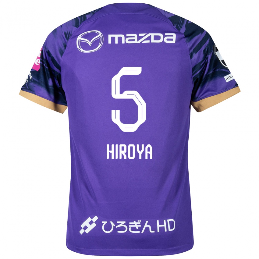 Férfi Hiroya Matsumoto #5 Lila Fehér Hazai Jersey 2024/25 Mez Póló Ing