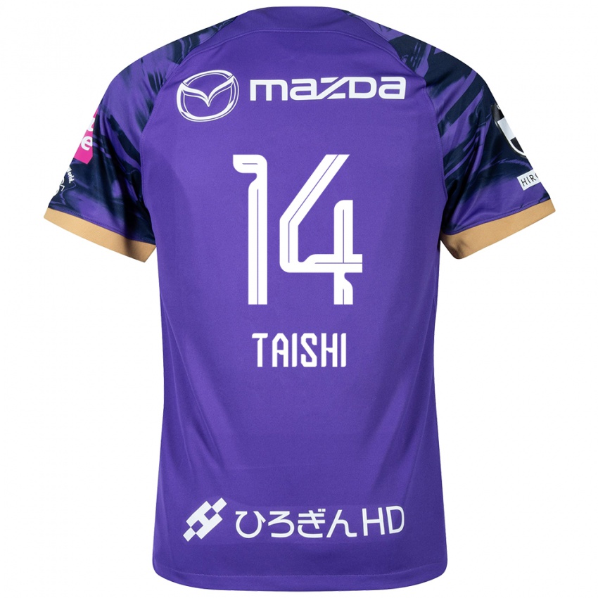 Férfi Taishi Matsumoto #14 Lila Fehér Hazai Jersey 2024/25 Mez Póló Ing