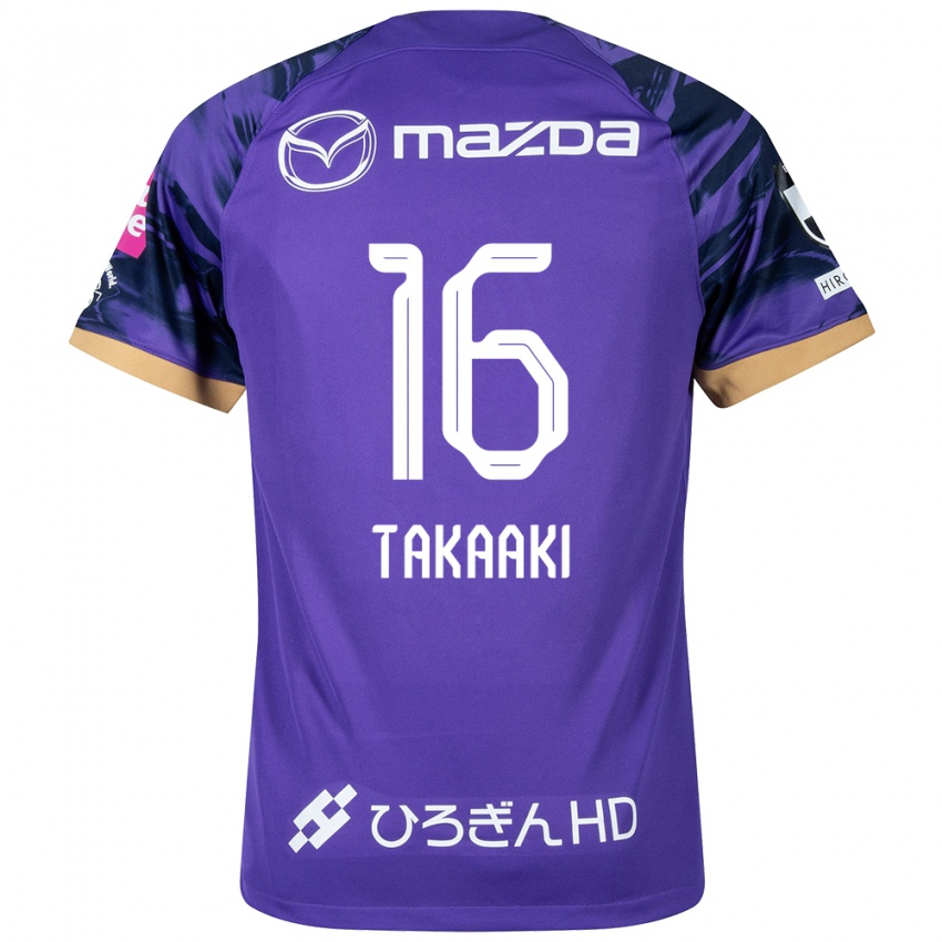 Férfi Takaaki Shichi #16 Lila Fehér Hazai Jersey 2024/25 Mez Póló Ing