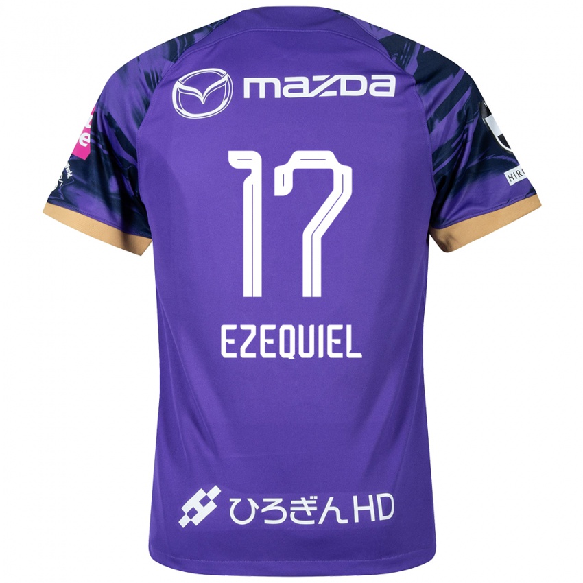 Férfi Ezequiel #17 Lila Fehér Hazai Jersey 2024/25 Mez Póló Ing