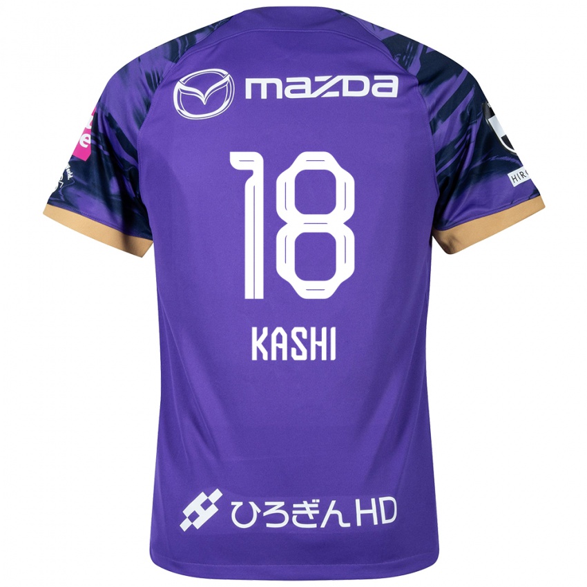 Férfi Yoshifumi Kashiwa #18 Lila Fehér Hazai Jersey 2024/25 Mez Póló Ing