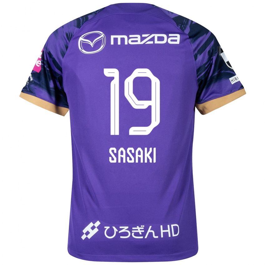 Férfi Sho Sasaki #19 Lila Fehér Hazai Jersey 2024/25 Mez Póló Ing