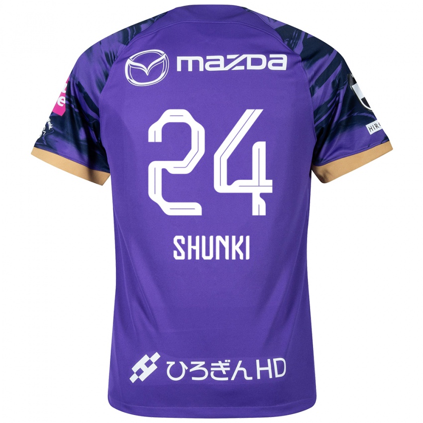 Férfi Shunki Higashi #24 Lila Fehér Hazai Jersey 2024/25 Mez Póló Ing