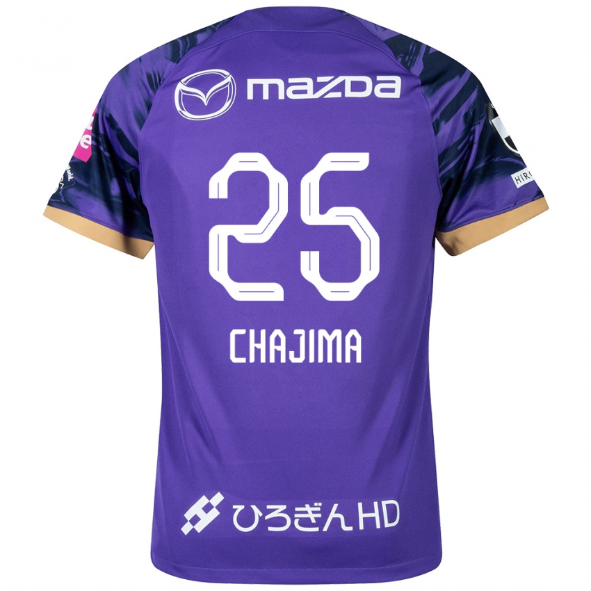 Férfi Yusuke Chajima #25 Lila Fehér Hazai Jersey 2024/25 Mez Póló Ing