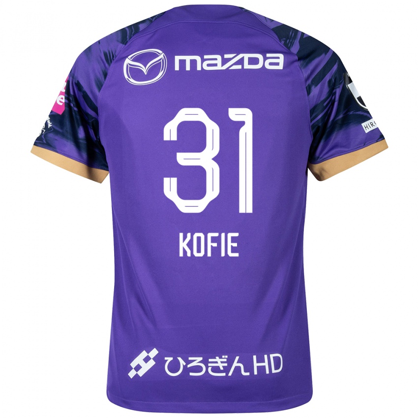 Férfi Shota Kofie #31 Lila Fehér Hazai Jersey 2024/25 Mez Póló Ing