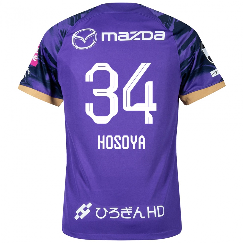 Férfi Kohei Hosoya #34 Lila Fehér Hazai Jersey 2024/25 Mez Póló Ing