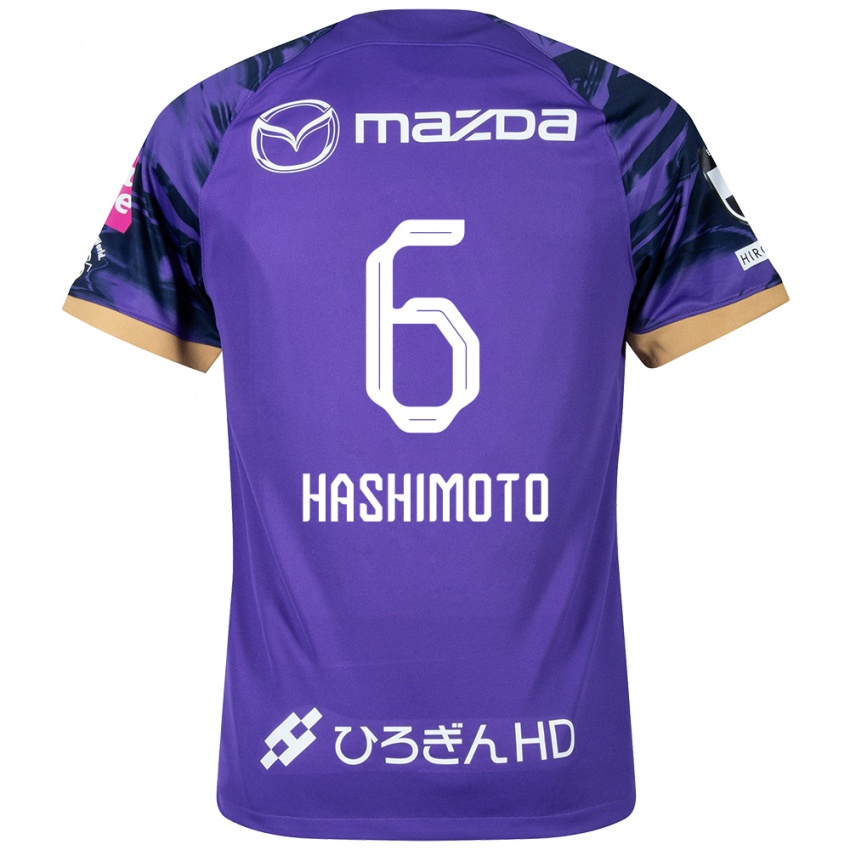 Férfi Hinata Hashimoto #6 Lila Fehér Hazai Jersey 2024/25 Mez Póló Ing