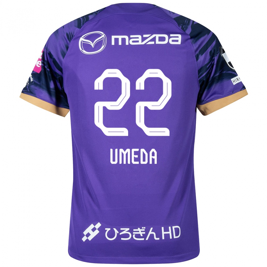 Férfi Taiga Umeda #22 Lila Fehér Hazai Jersey 2024/25 Mez Póló Ing