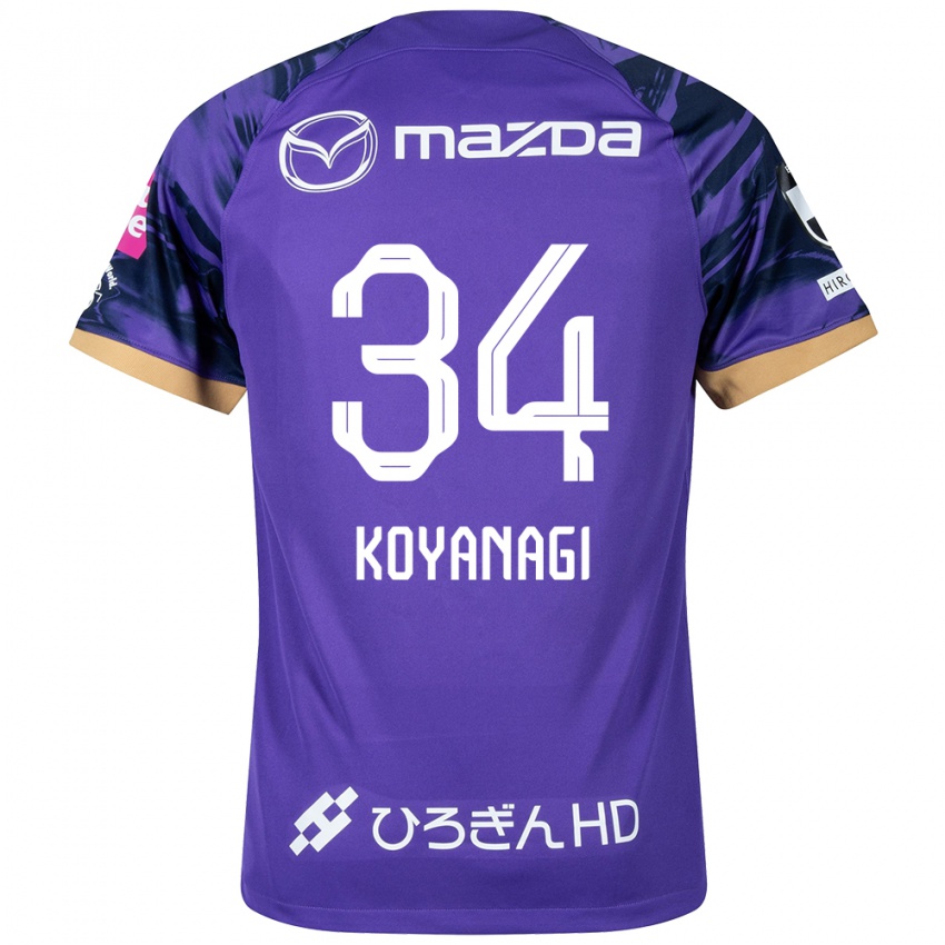 Férfi Shu Koyanagi #34 Lila Fehér Hazai Jersey 2024/25 Mez Póló Ing