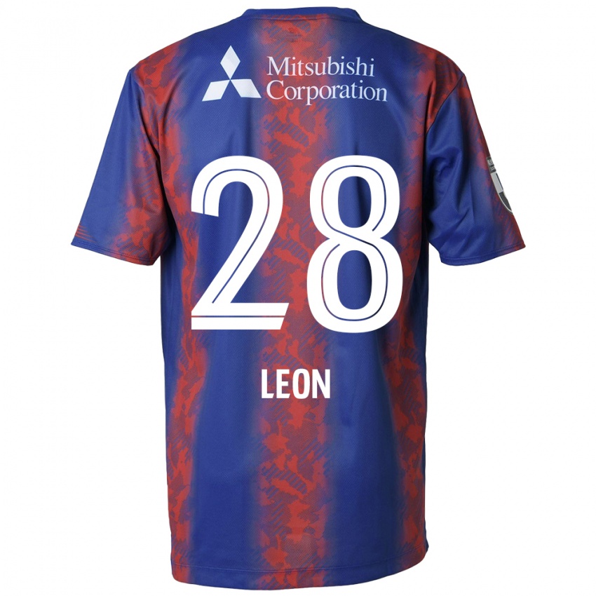 Férfi Leon Nozawa #28 Kék Piros Hazai Jersey 2024/25 Mez Póló Ing