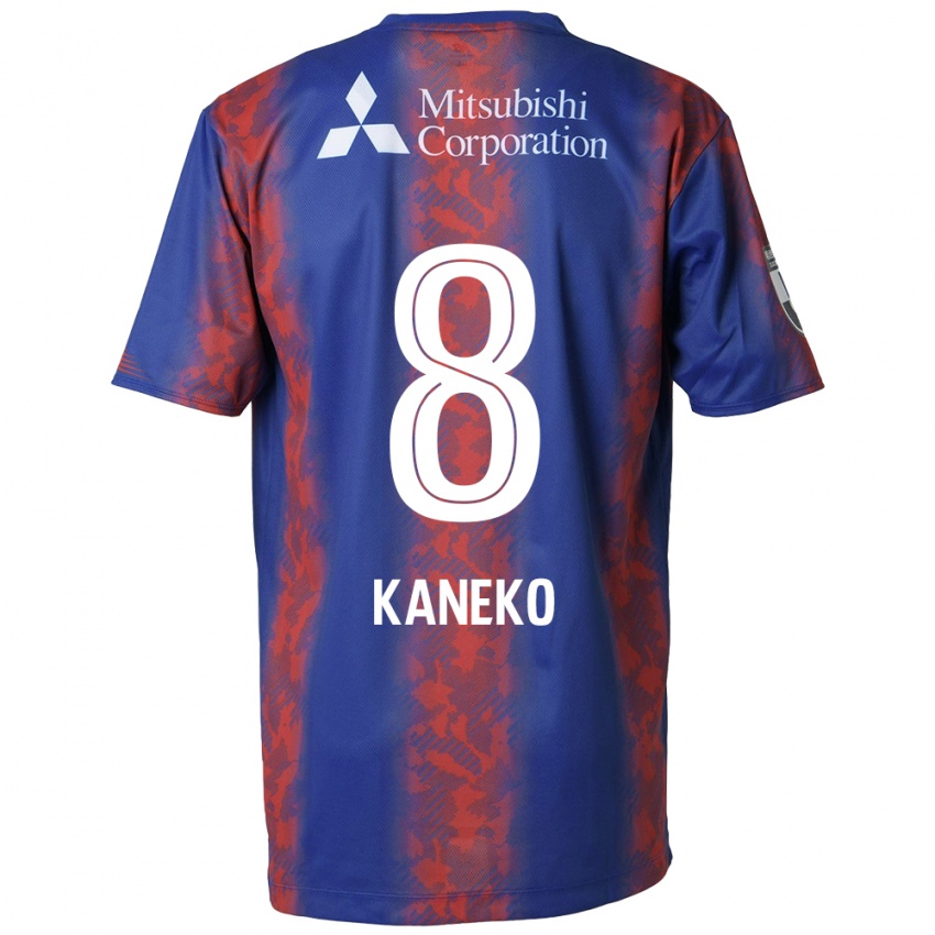 Férfi Shunsuke Kaneko #8 Kék Piros Hazai Jersey 2024/25 Mez Póló Ing