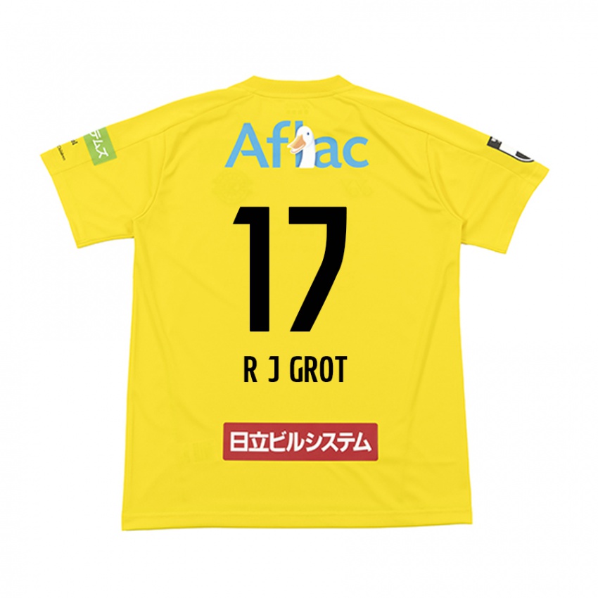 Férfi Jay-Roy Grot #17 Sárga Fekete Hazai Jersey 2024/25 Mez Póló Ing