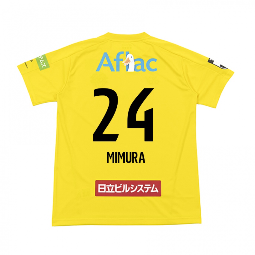 Férfi Kaname Mimura #24 Sárga Fekete Hazai Jersey 2024/25 Mez Póló Ing