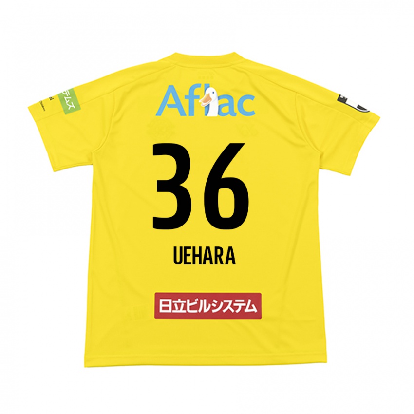 Férfi Reo Uehara #36 Sárga Fekete Hazai Jersey 2024/25 Mez Póló Ing