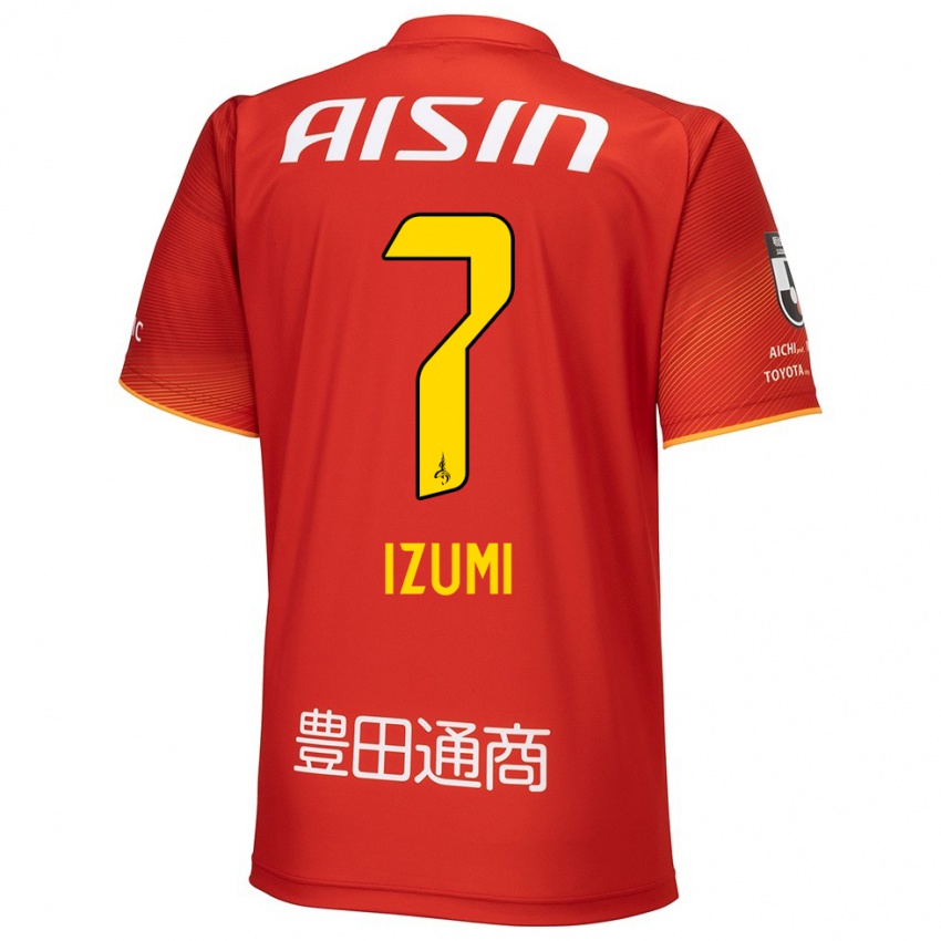 Férfi Ryuji Izumi #7 Piros Fehér Sárga Hazai Jersey 2024/25 Mez Póló Ing