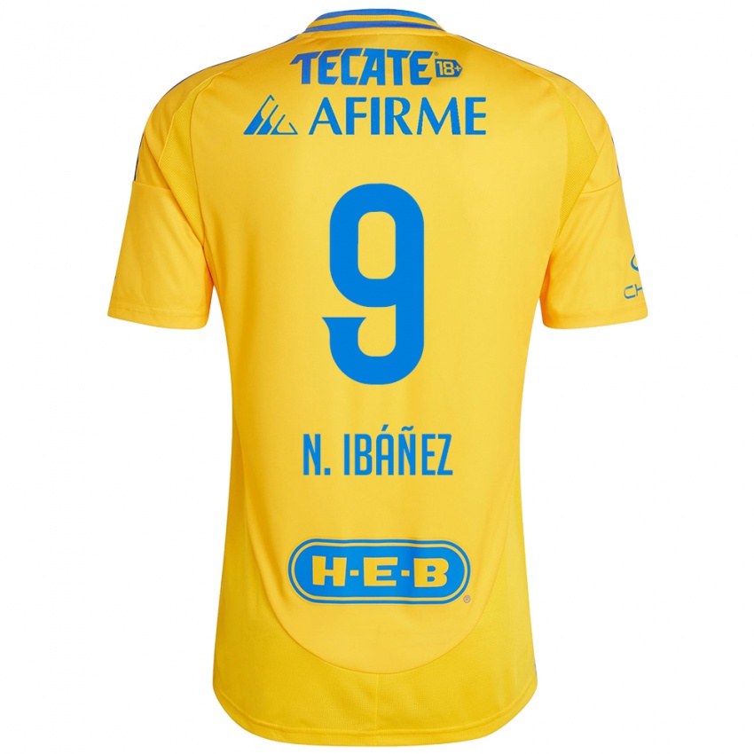 Férfi Nicolás Ibáñez #9 Arany Sárga Hazai Jersey 2024/25 Mez Póló Ing