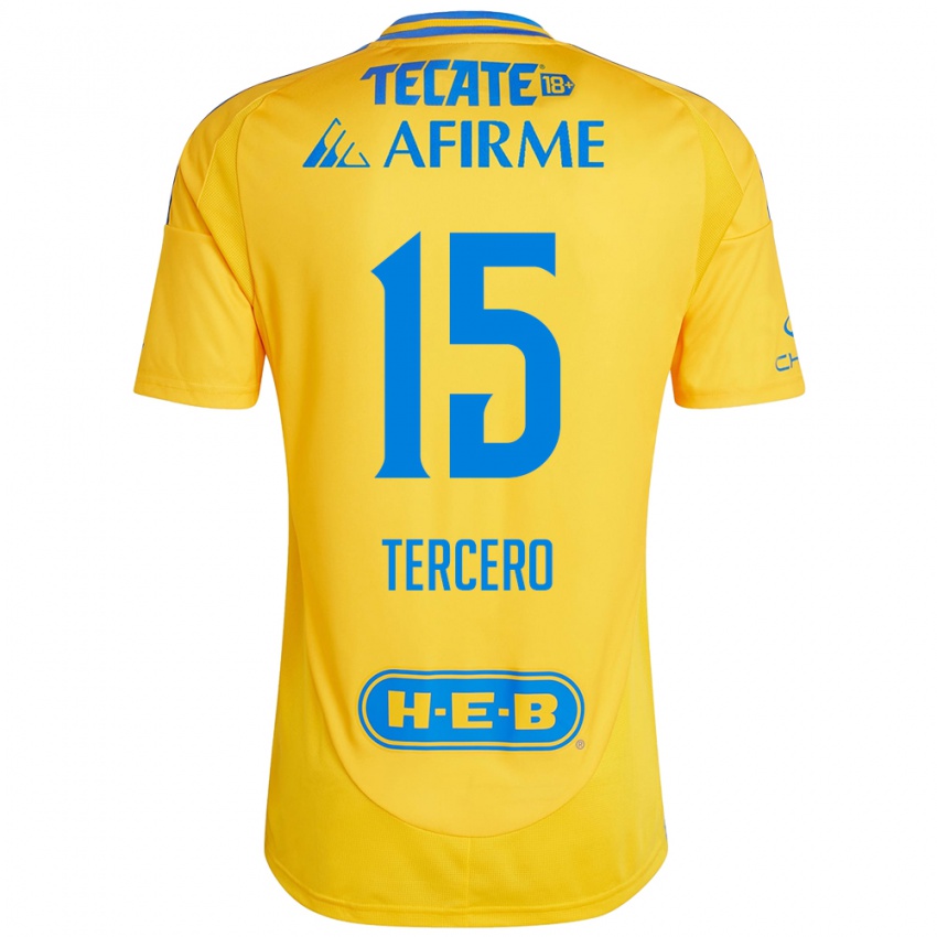 Férfi Eduardo Tercero #15 Arany Sárga Hazai Jersey 2024/25 Mez Póló Ing