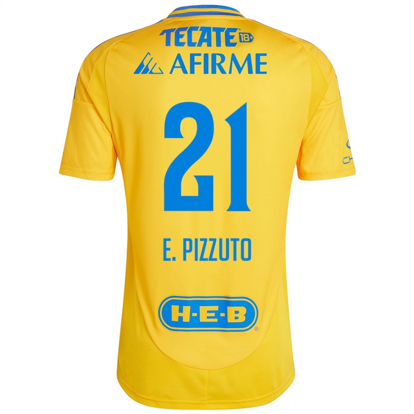 Férfi Eugenio Pizzuto #21 Arany Sárga Hazai Jersey 2024/25 Mez Póló Ing