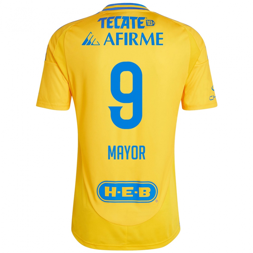 Férfi Stephany Mayor #9 Arany Sárga Hazai Jersey 2024/25 Mez Póló Ing