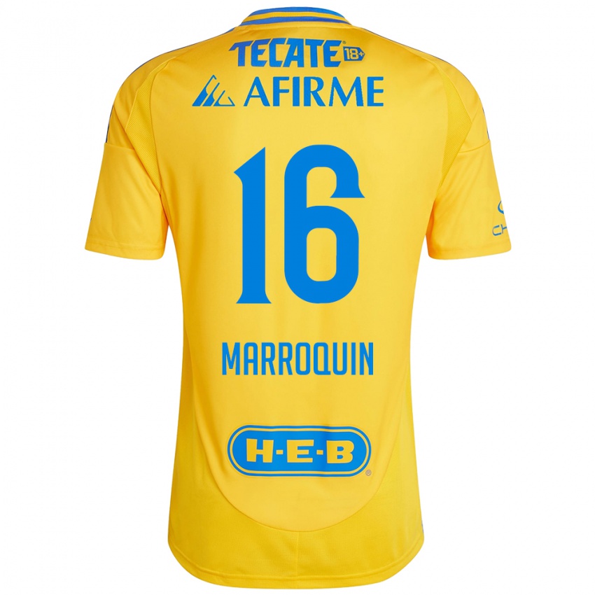 Férfi Ammanda Marroquin #16 Arany Sárga Hazai Jersey 2024/25 Mez Póló Ing