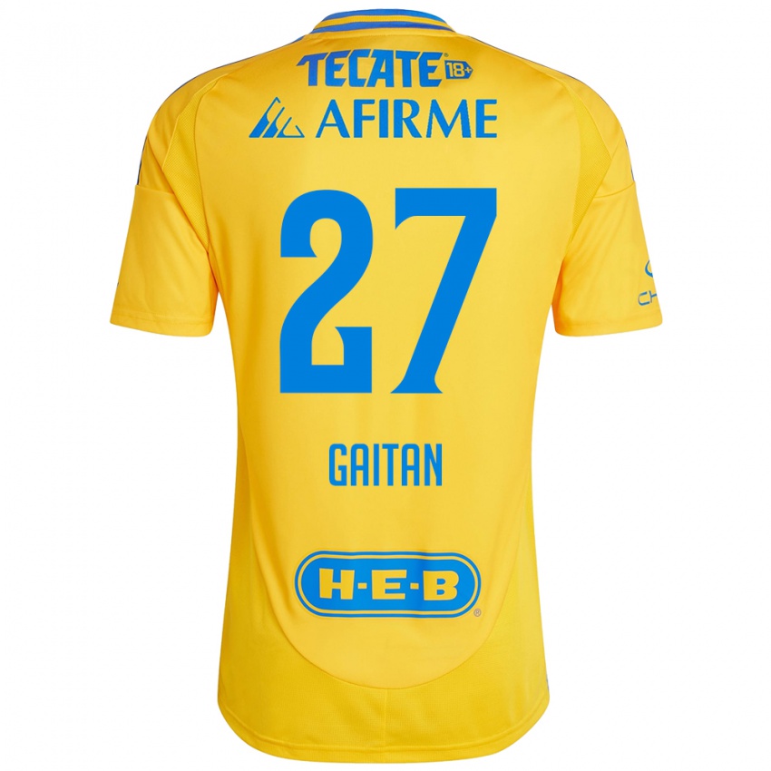 Férfi Natalia Gaitan #27 Arany Sárga Hazai Jersey 2024/25 Mez Póló Ing