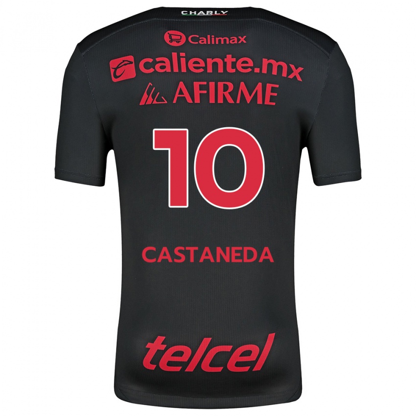 Férfi Kevin Castañeda #10 Fekete Piros Hazai Jersey 2024/25 Mez Póló Ing