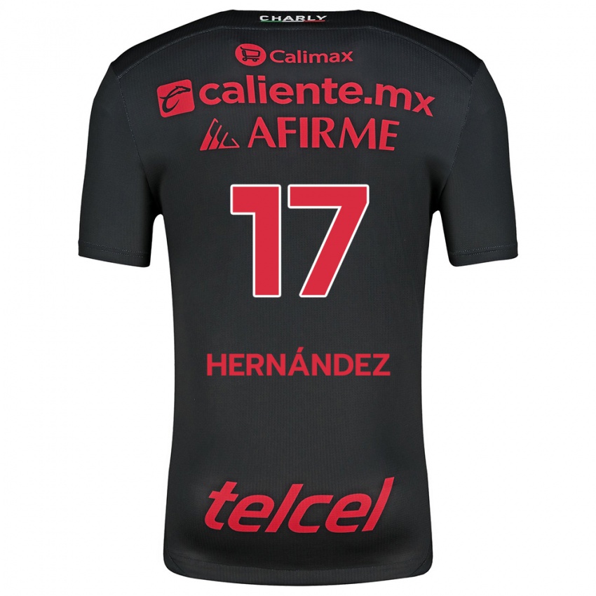 Férfi Rubén Hernández #17 Fekete Piros Hazai Jersey 2024/25 Mez Póló Ing